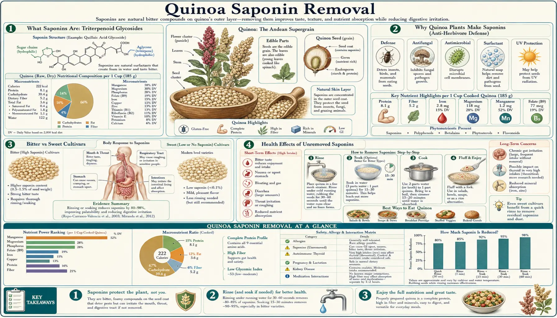 Saponin Removal — scientific infographic poster