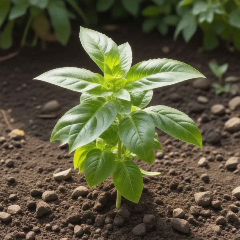 Sweet basil in flower, the source of basil seeds