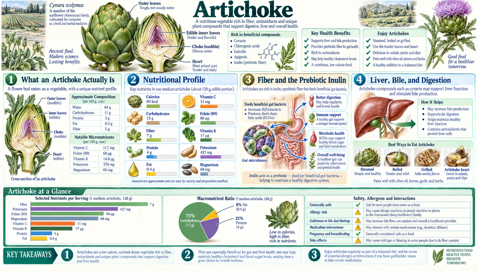 Artichoke — scientific infographic poster