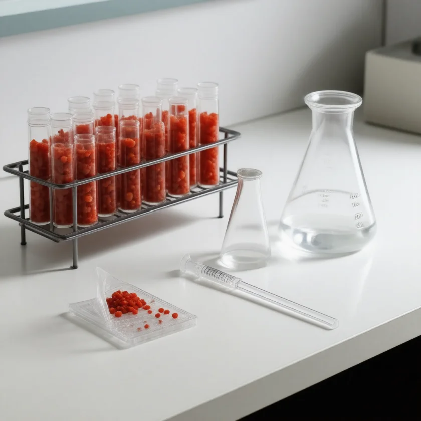 Pepper samples prepared for pesticide residue testing