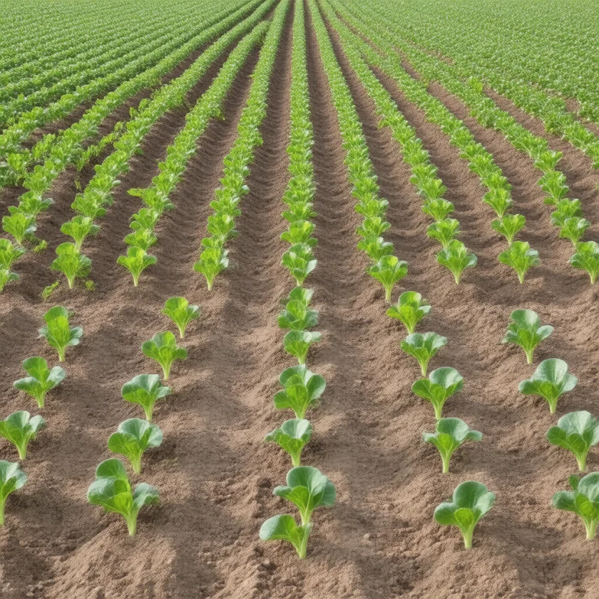 Brussels sprout plants in flat Dutch fields