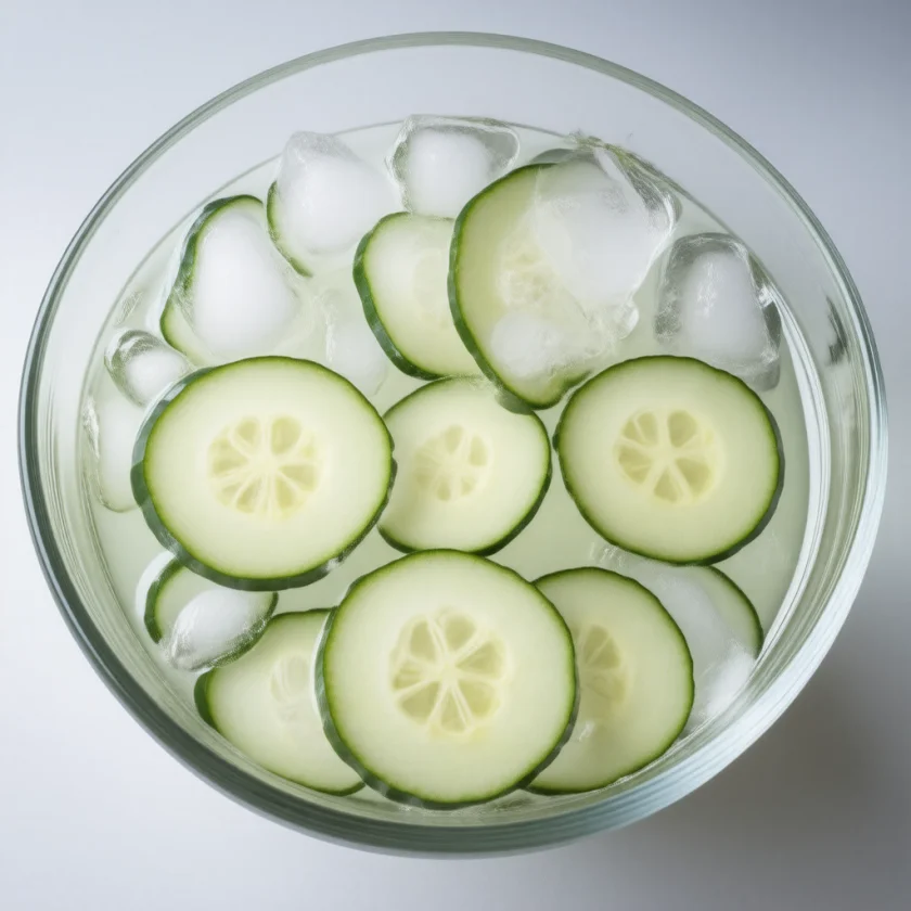 Chilled cucumber slices
