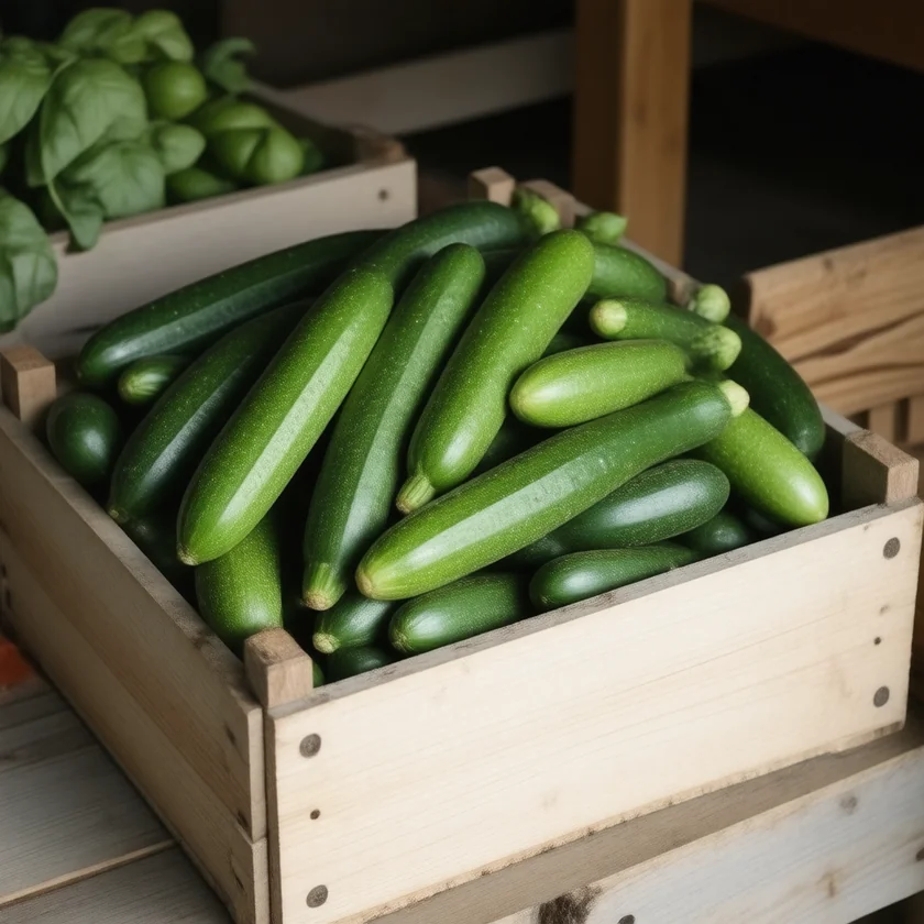 Fresh cucumbers at a farm stand