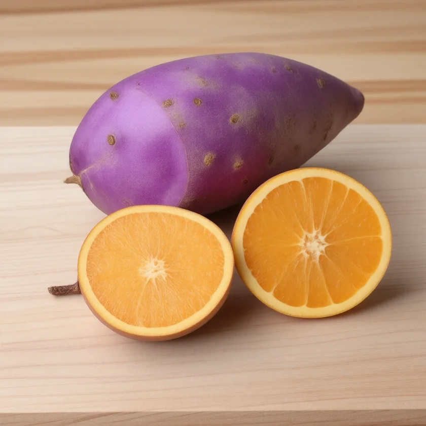 Purple and orange sweet potatoes, two pigments
