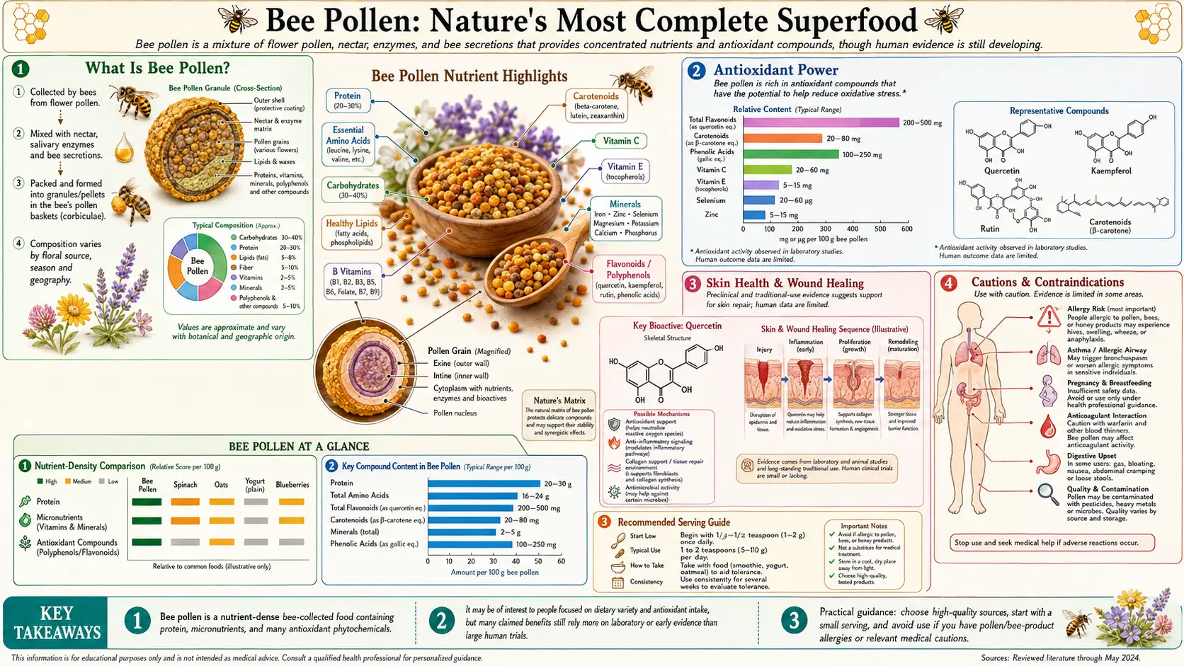 Bee Pollen — scientific infographic poster