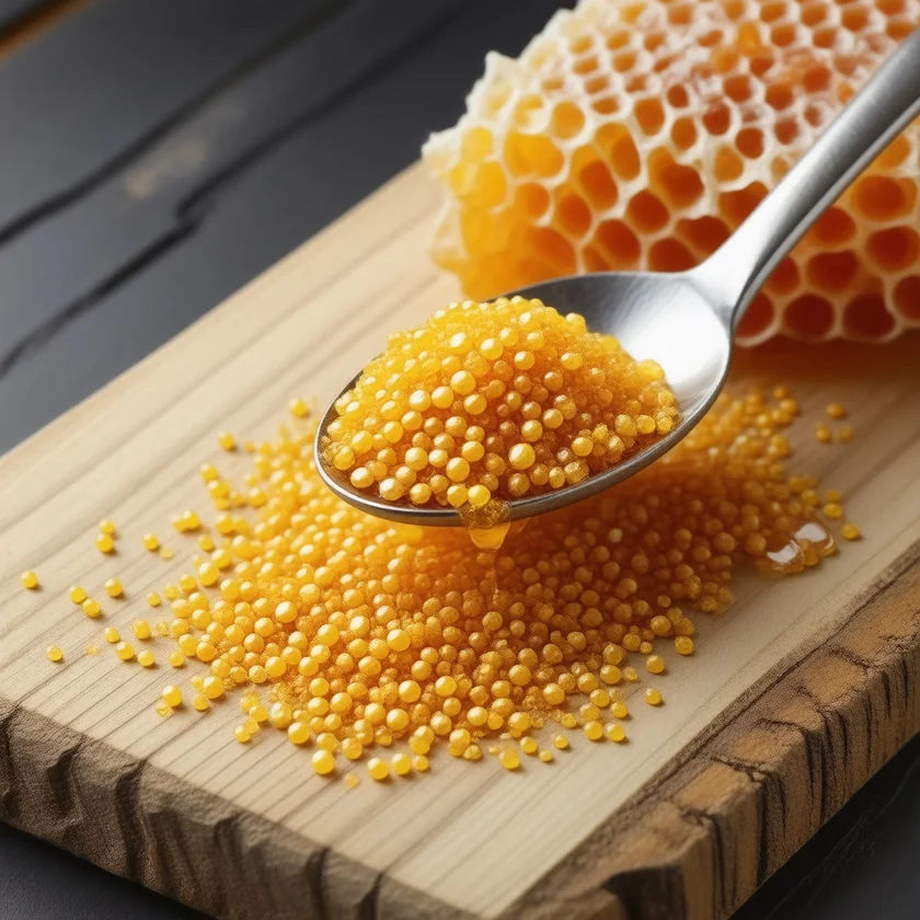 Bee pollen on honeycomb