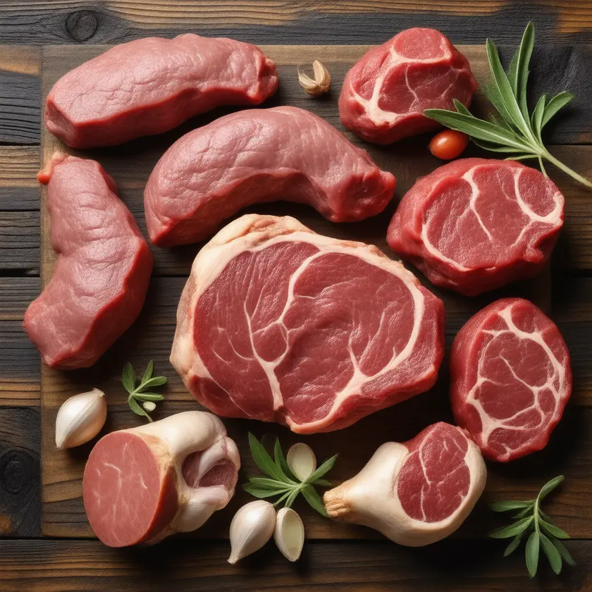Still-life of fresh Organ Meats as whole food