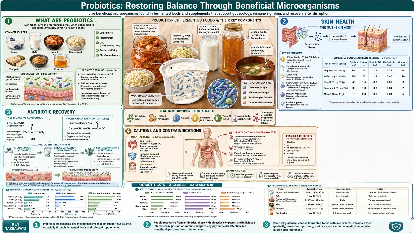 Probiotics — scientific infographic poster