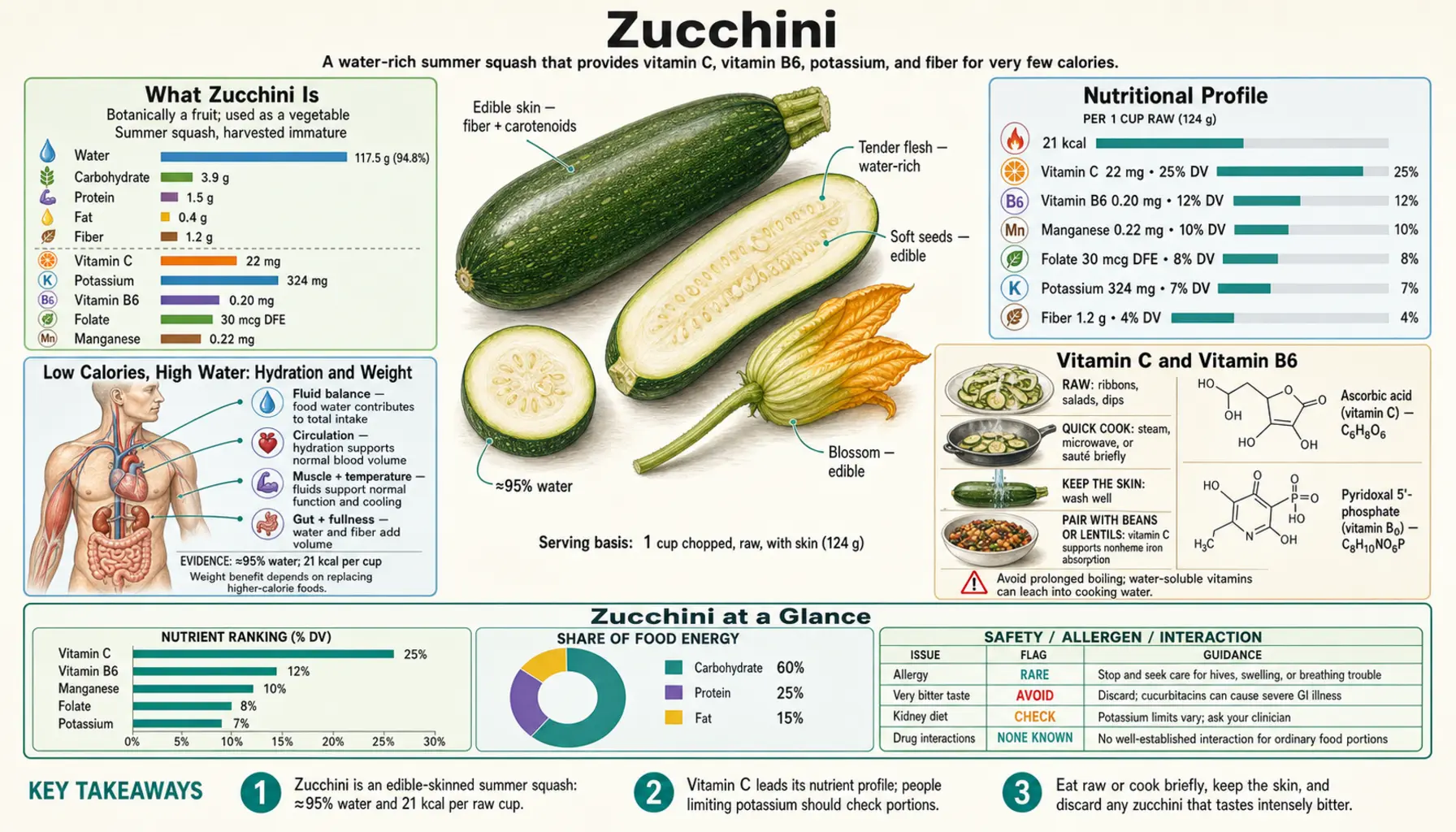 Zucchini — scientific infographic poster