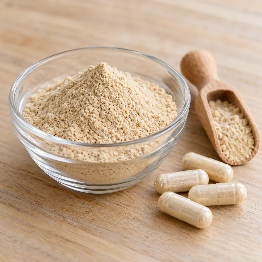 Ashwagandha root powder and capsules
