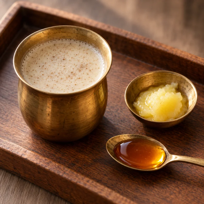 Root powder in warm milk, a classical preparation