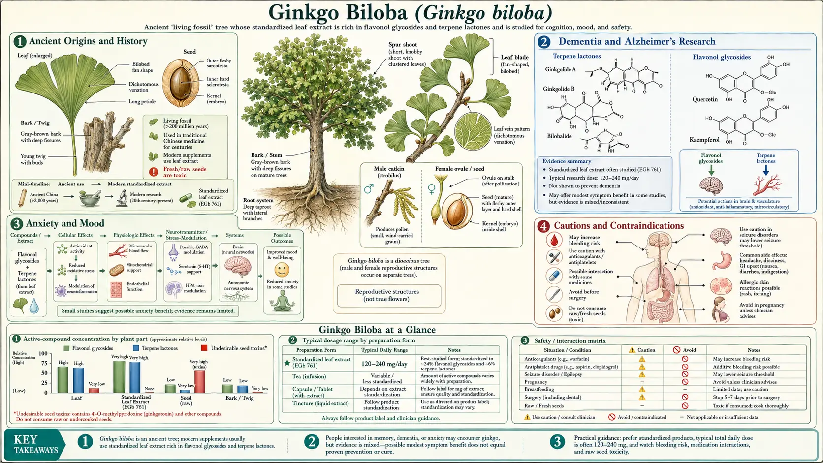 Ginkgo Biloba — scientific infographic poster