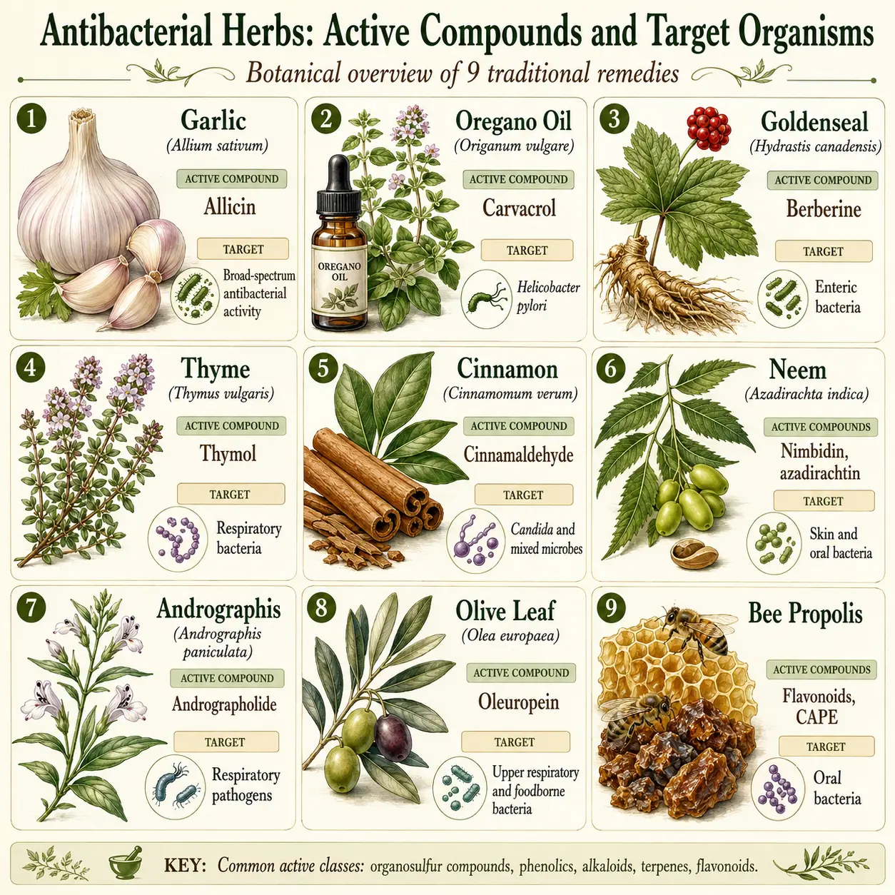 Antibacterial herbs spectrum