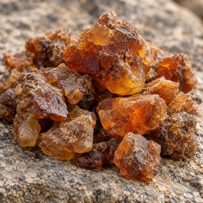 Myrrh resin, the dried sap of the tree