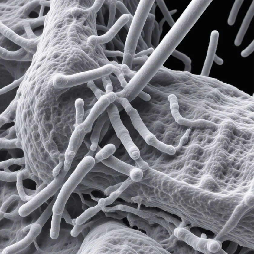 Acne bacteria in a hair follicle