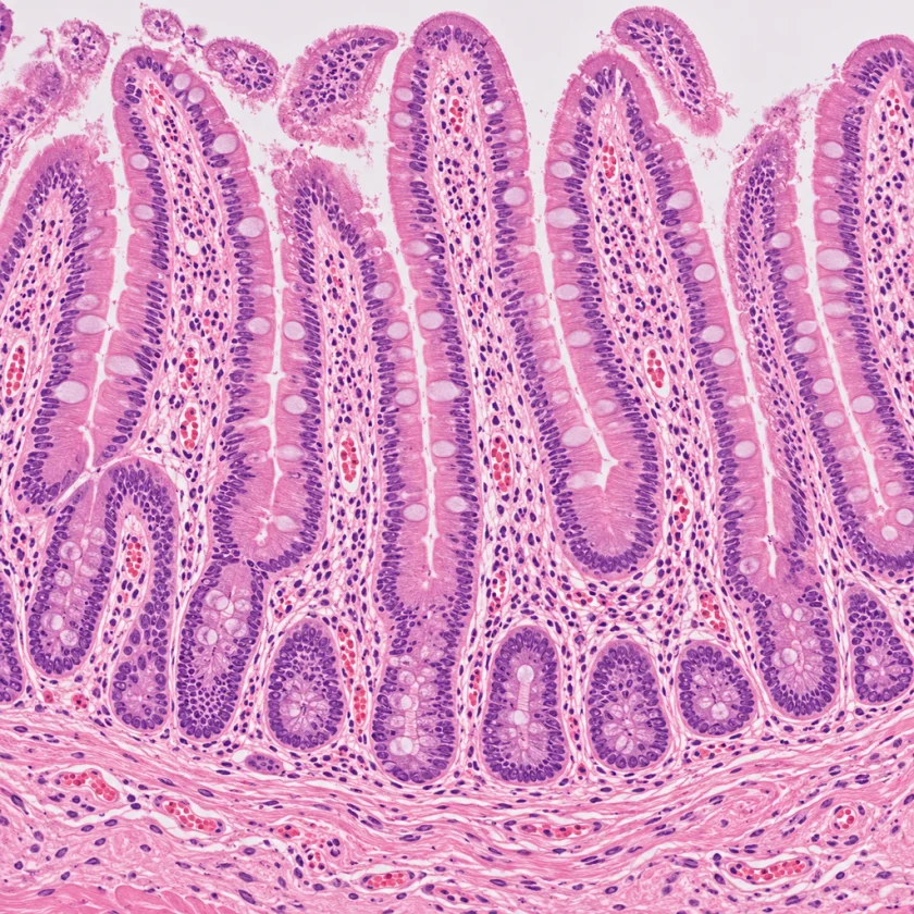 Healthy small-intestine lining for comparison