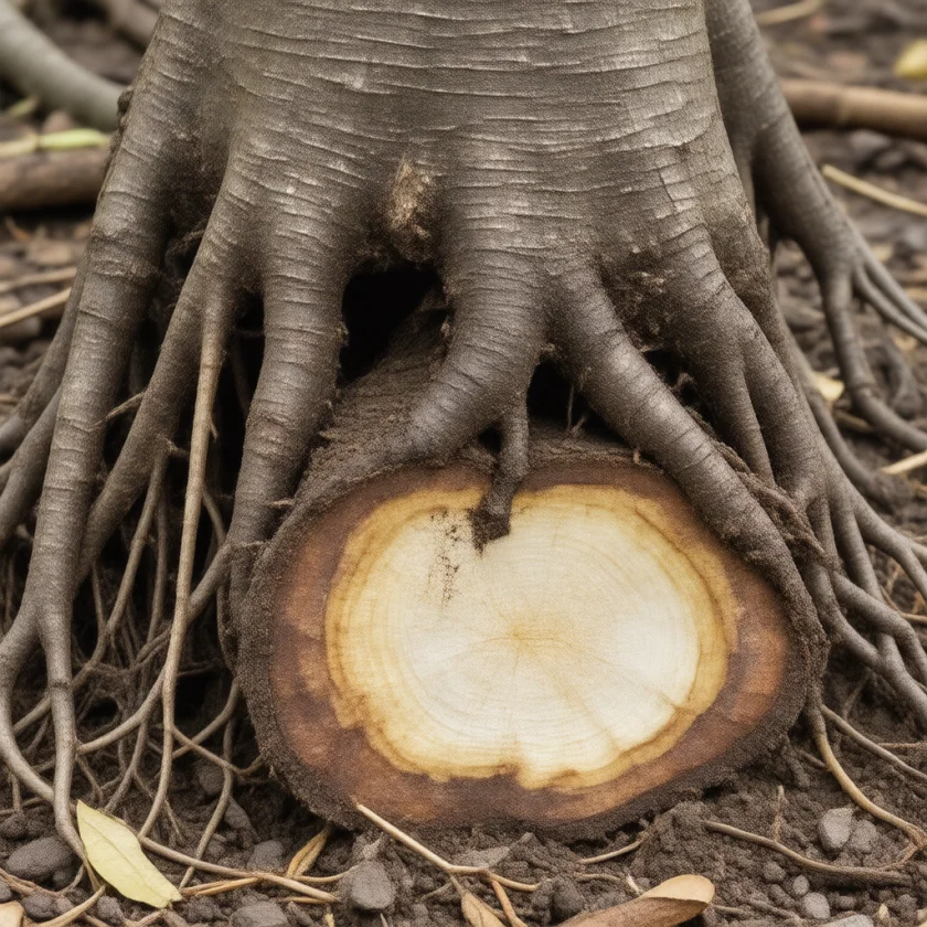 Freshly harvested kava root