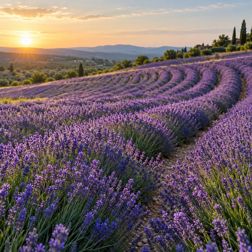 English lavender, Lavandula angustifolia, in bloom
