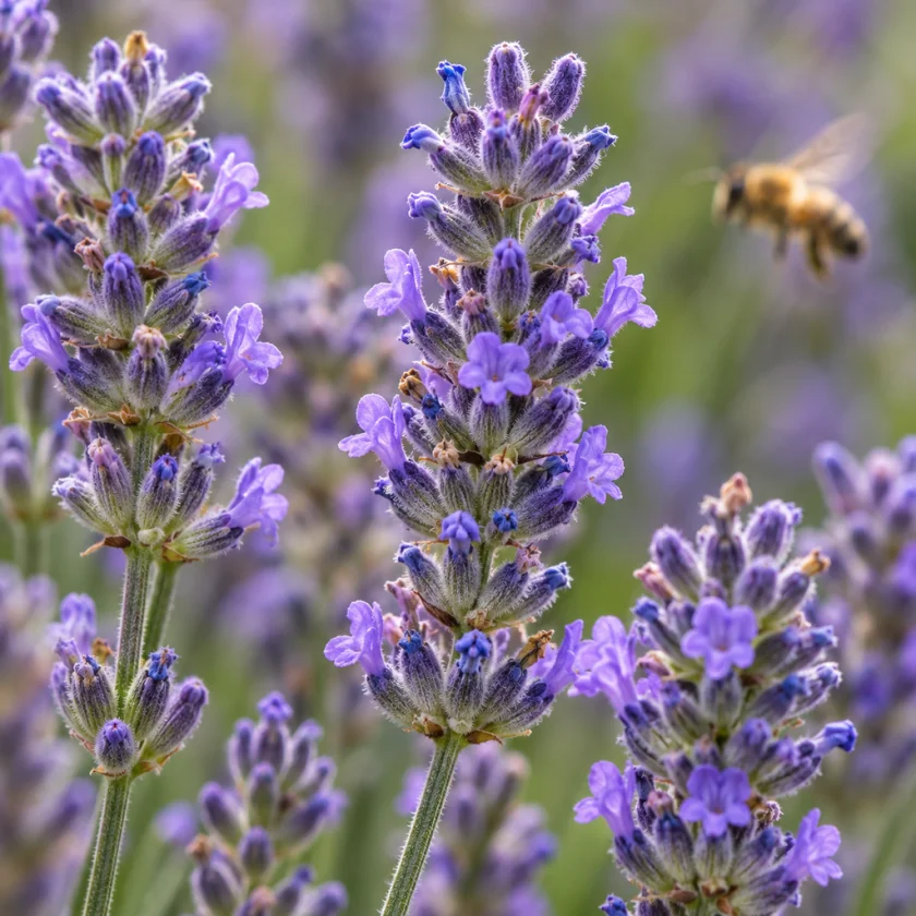 Lavender flower spikes, where the oil is made