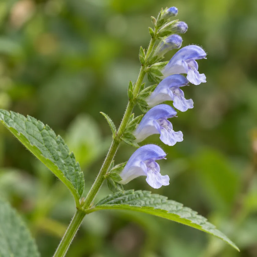 The small blue flowers of American skullcap