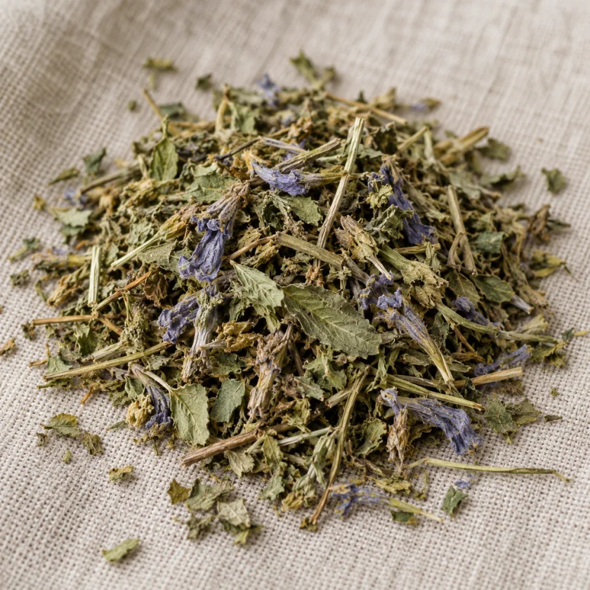 Dried skullcap, the aerial parts used