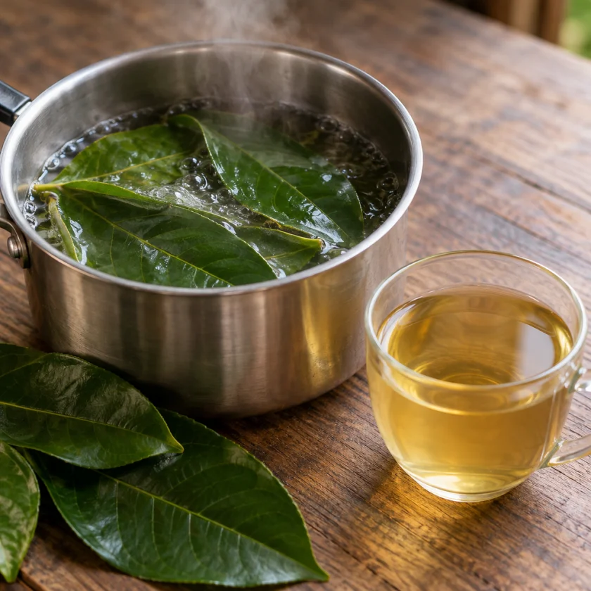 Soursop leaves simmered for tea