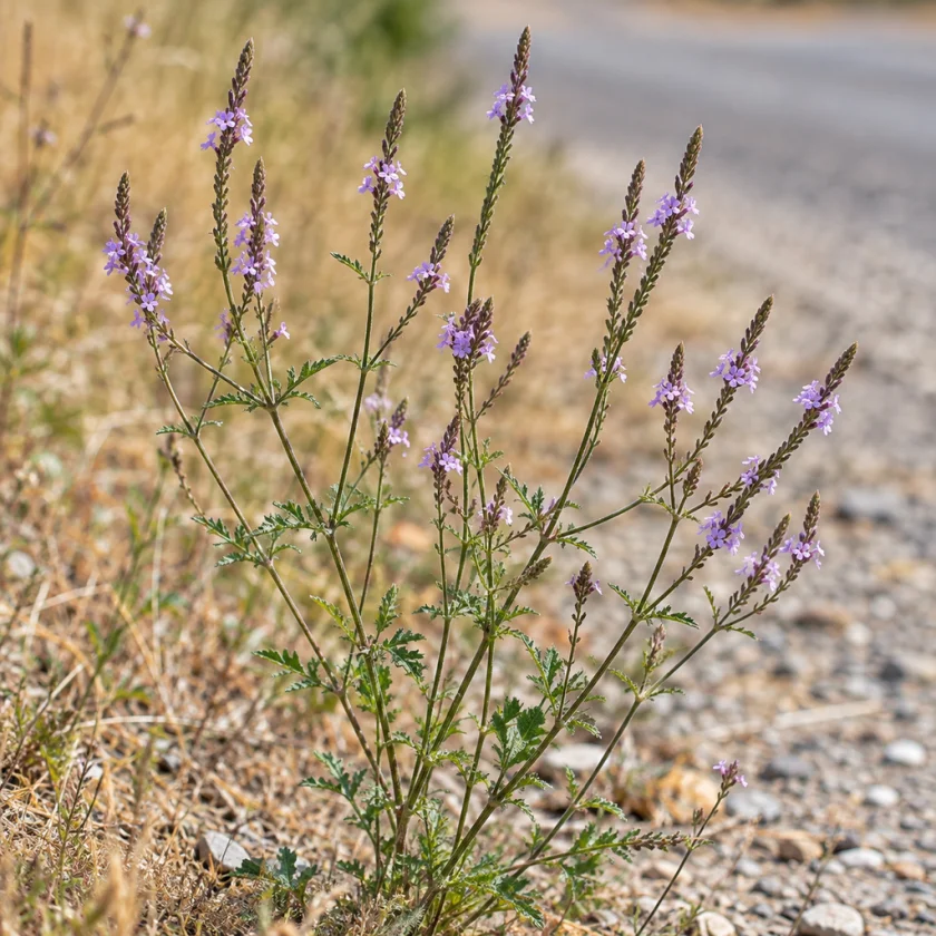Vervain, Verbena officinalis, growing wild