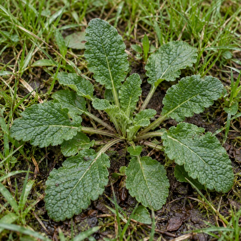 The basal leaves of wood betony