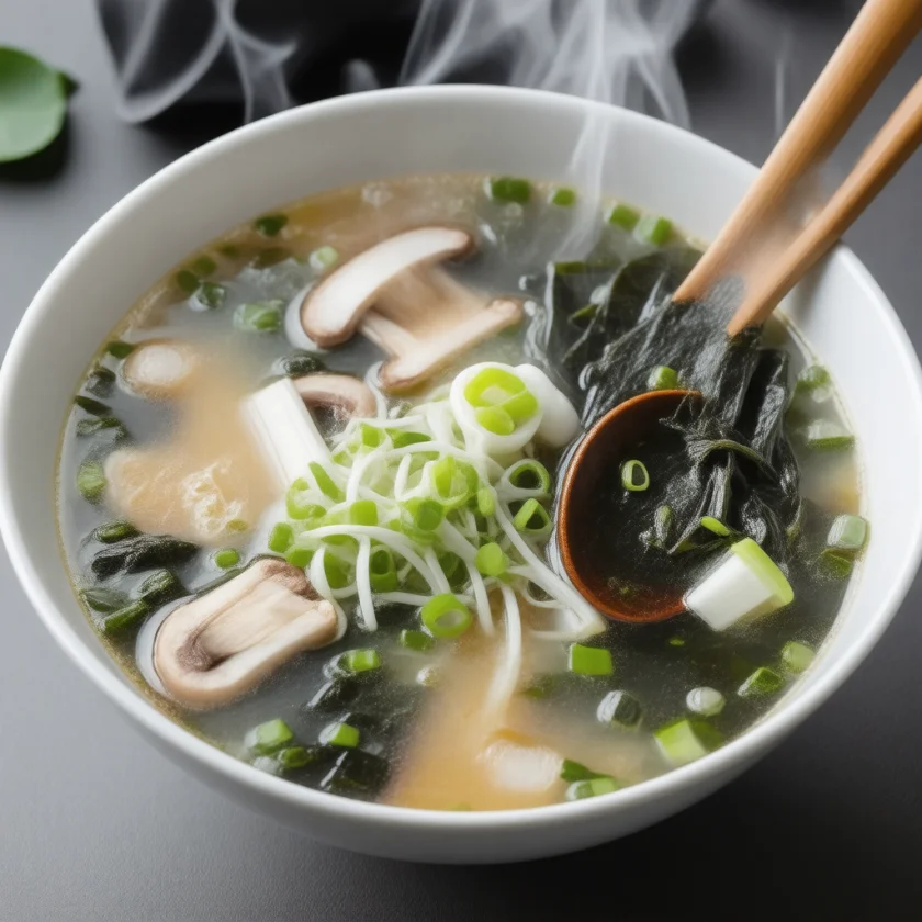 Enoki in miso soup