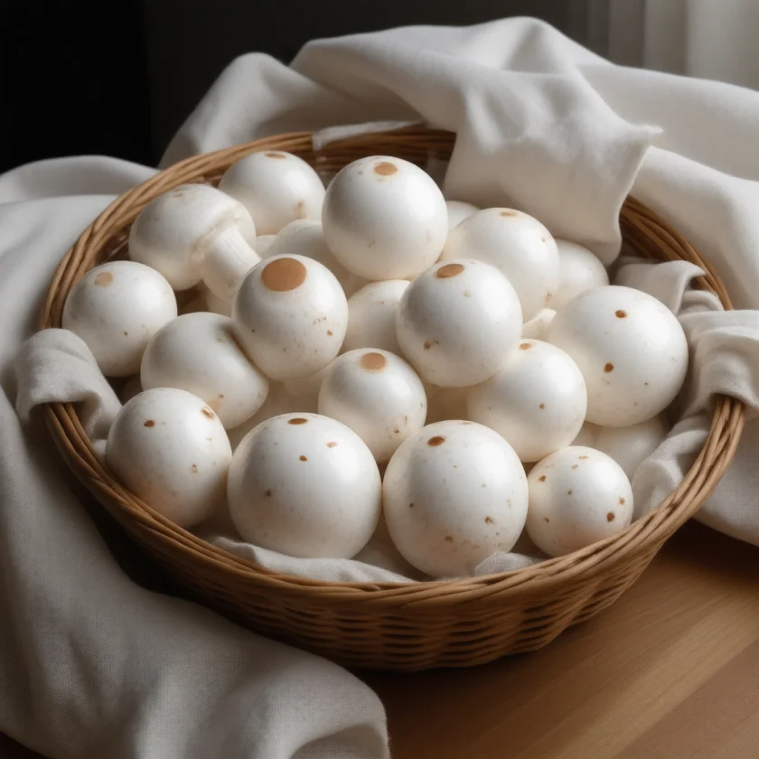 Fresh white button mushrooms