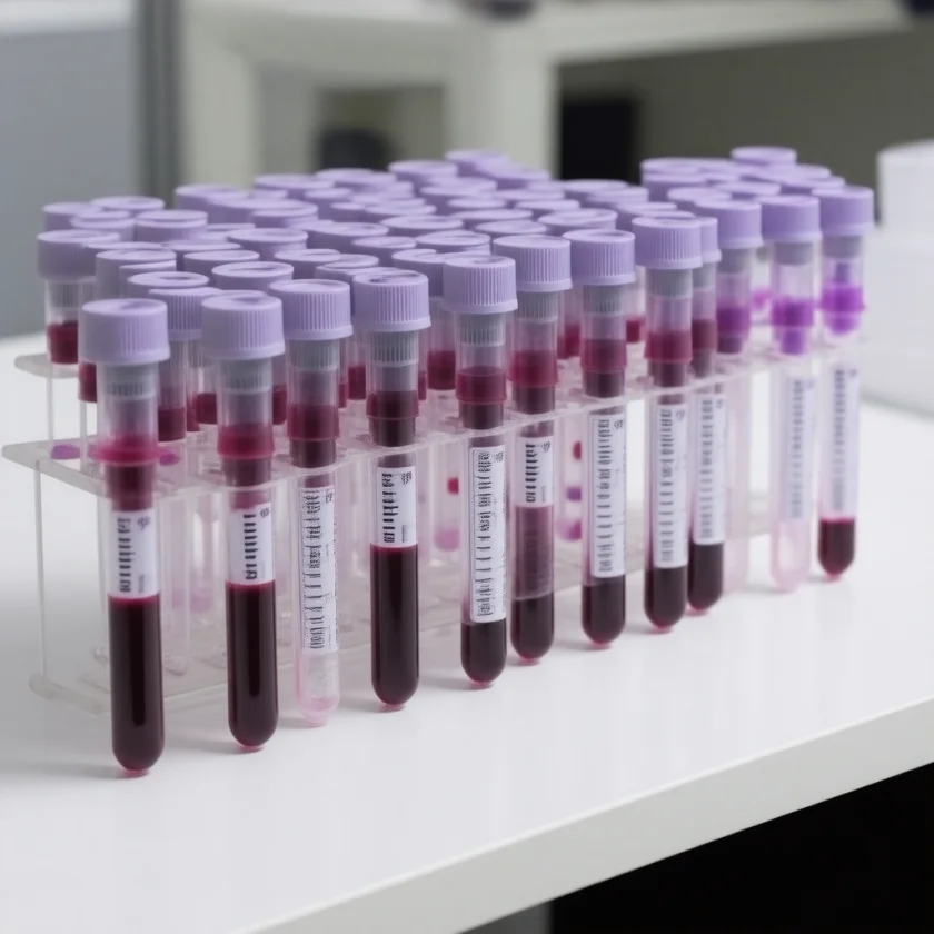 Blood samples for glucose and HbA1c