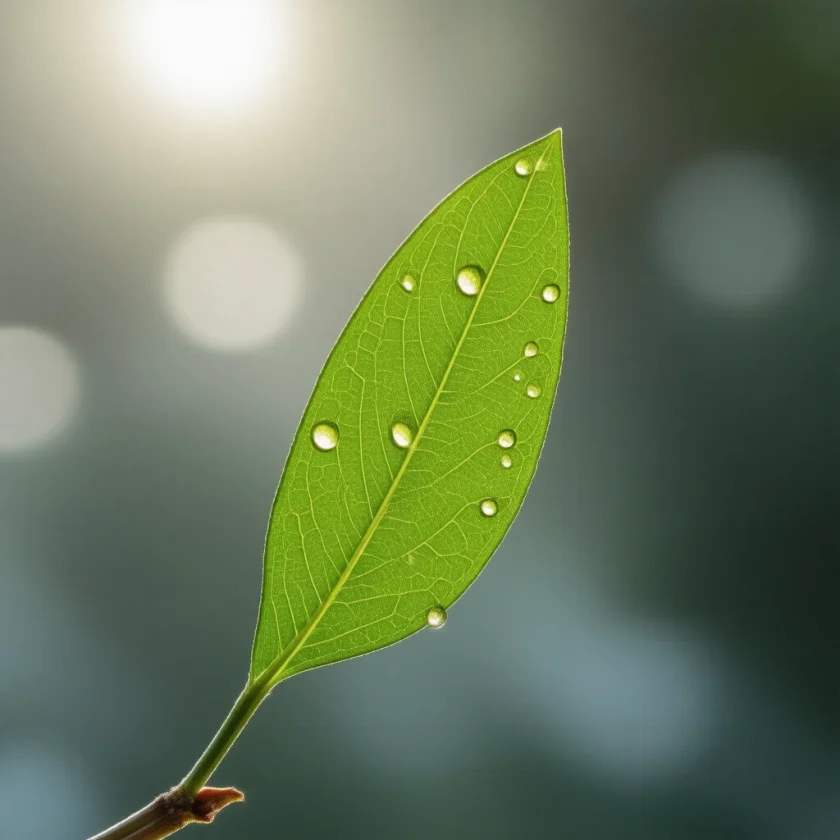 Oil glands in a curry leaf