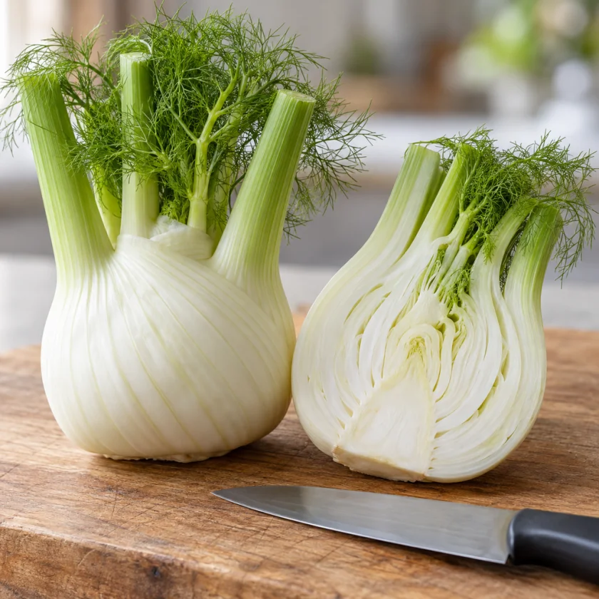 Fennel bulbs, whole and sliced