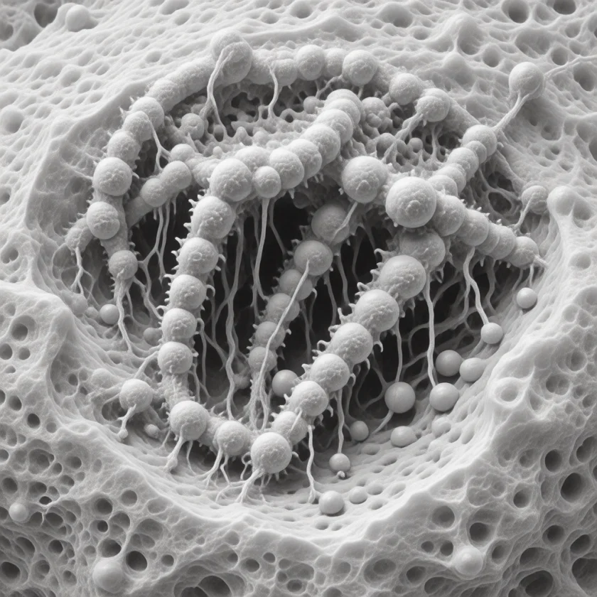 Mouth bacteria on tooth enamel