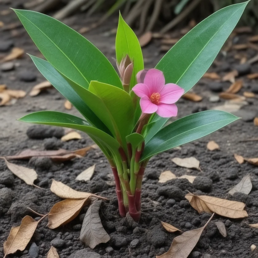 Fingerroot growing in a shaded garden