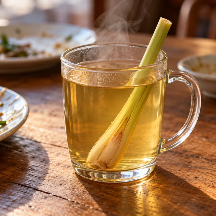 Lemongrass tea, the traditional after-meal cup