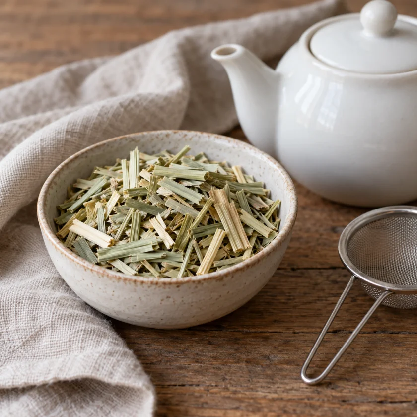 Dried lemongrass leaves for tea
