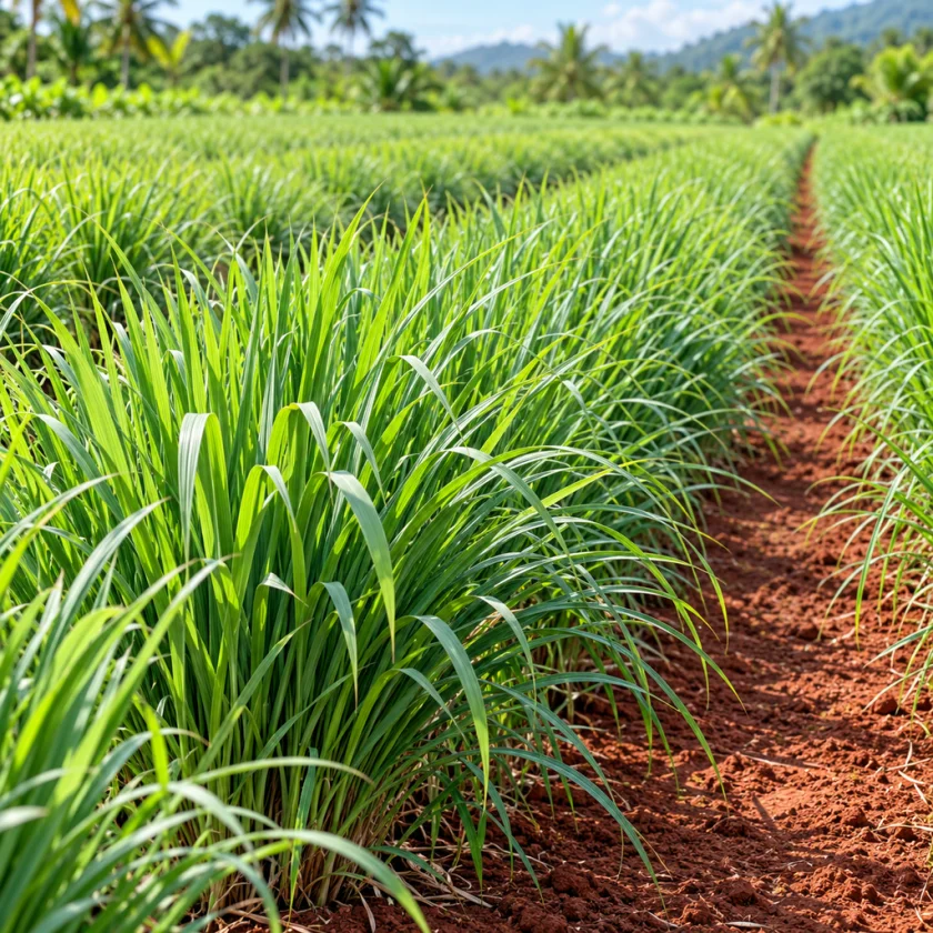 Lemongrass on a tropical farm