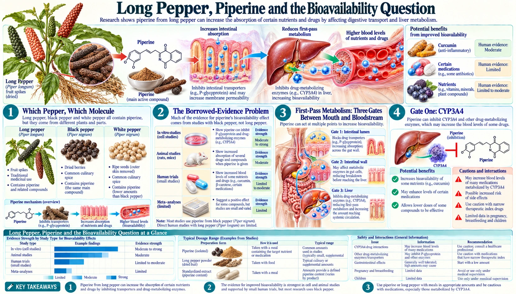 Piperine and Bioavailability — scientific infographic poster