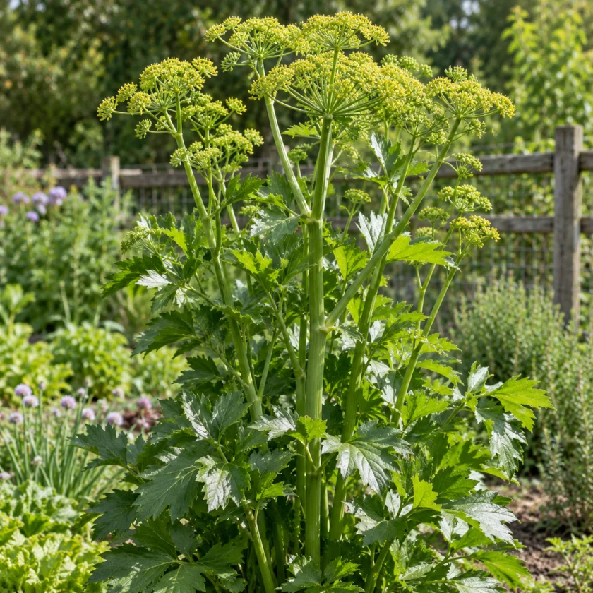 Lovage in a kitchen garden
