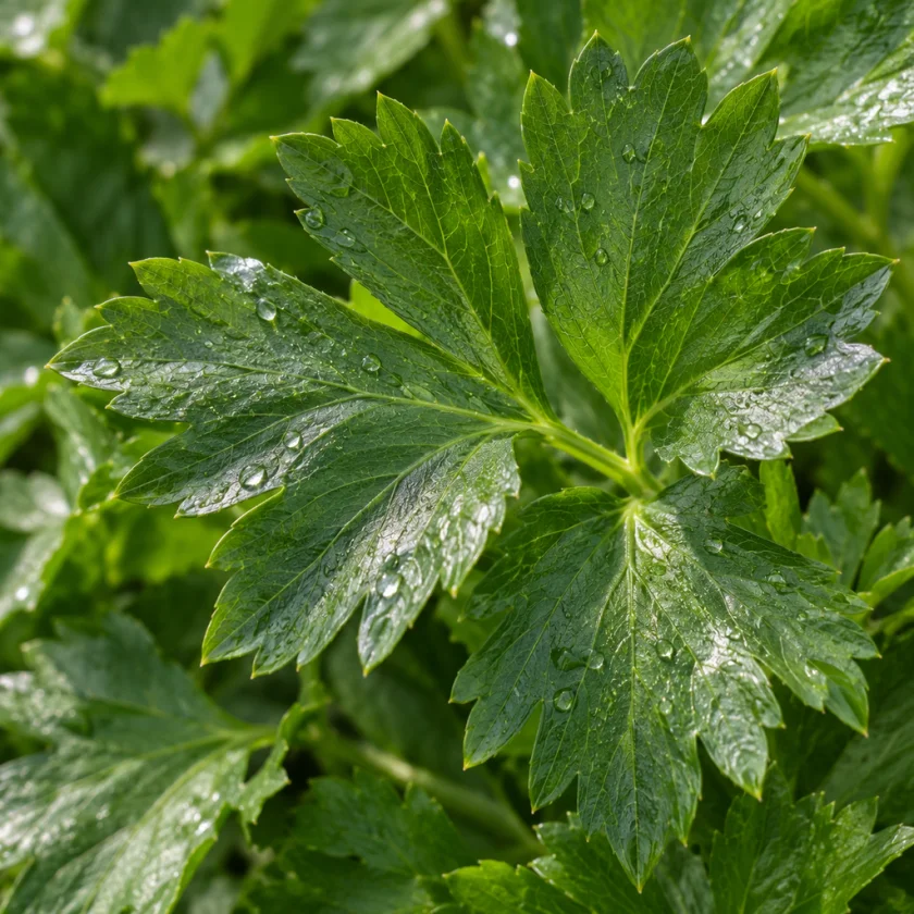 Lovage leaves