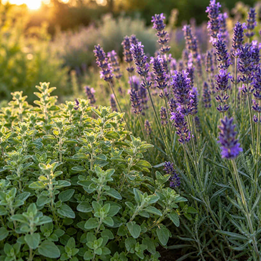 Marjoram and lavender, often blended