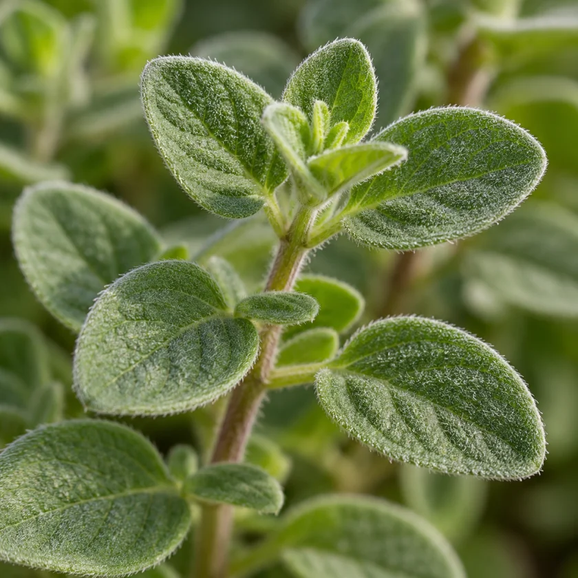 Soft, velvety marjoram leaves