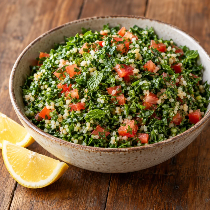 Tabbouleh, a salad made mostly of parsley