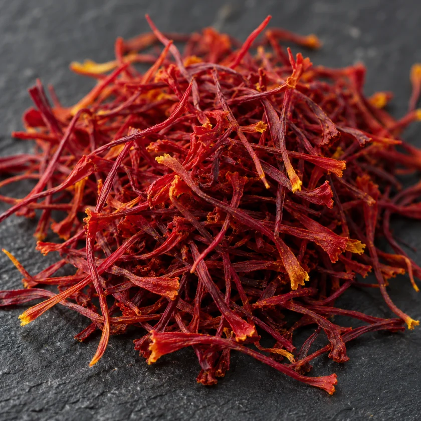 Saffron threads, the dried red stigmas of the crocus