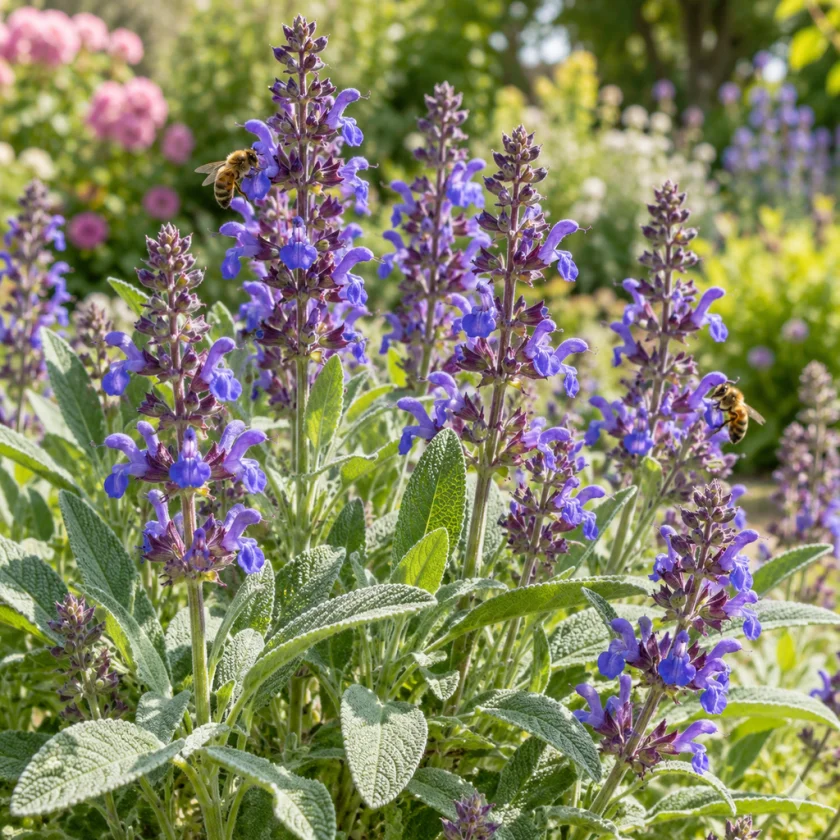 Garden sage in flower