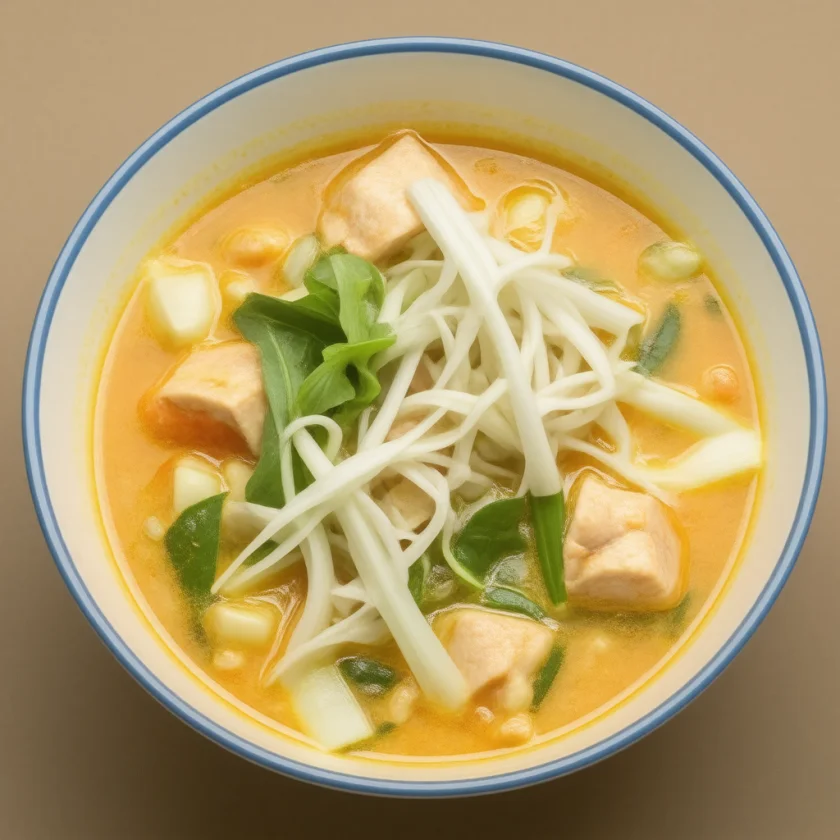 Southern Thai yellow curry, coloured by turmeric