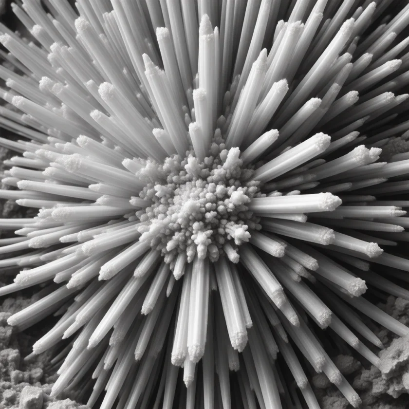 Curcumin crystals, magnified