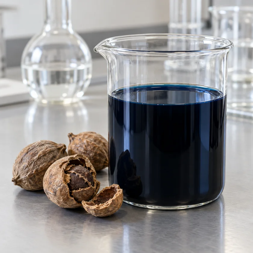 Baheda tannins binding iron, the basis of iron-gall ink