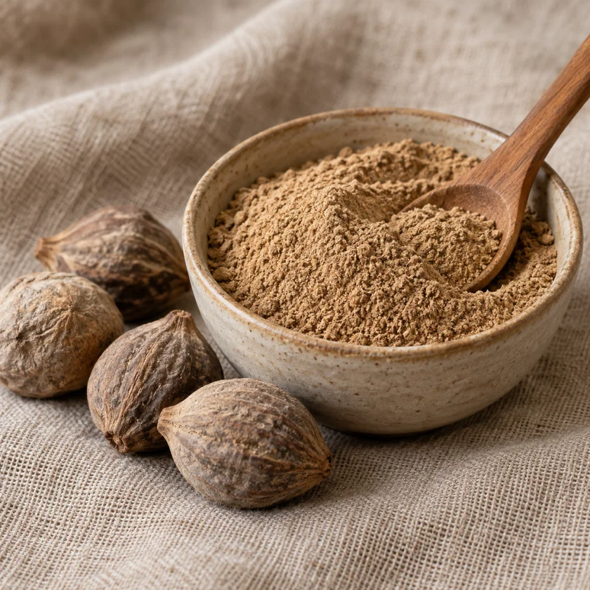 Baheda powder, made from the dried fruit